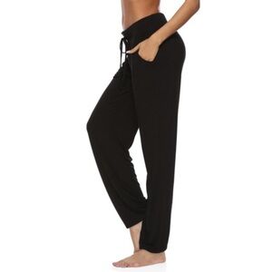 New Womens Yoga Pants Wide Leg Comfy Drawstring Casual Loose Straight Leg XL